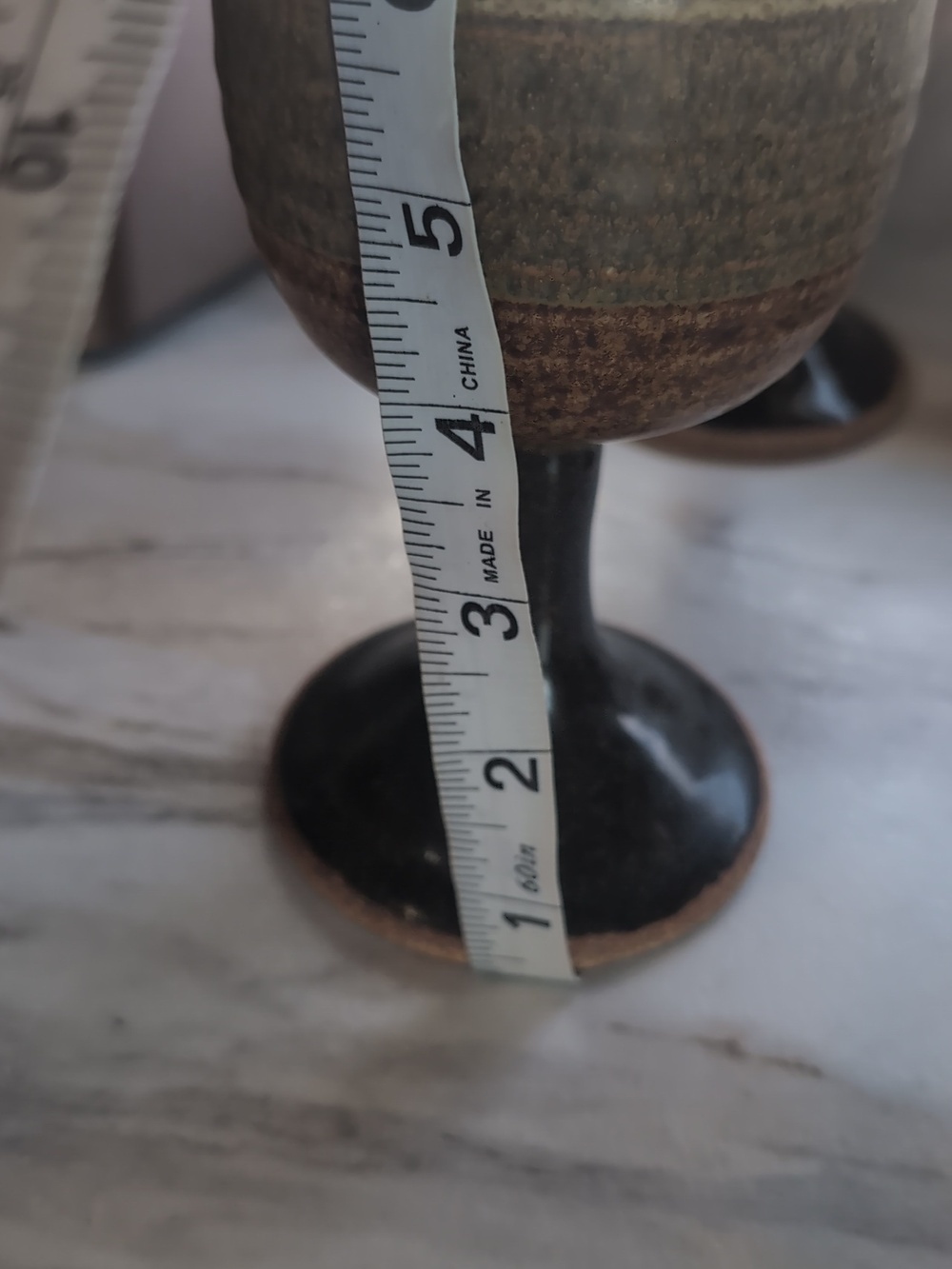 3 Piece Studio Pottery Rustic Glazed Ceramic Goblet/Chalice - Picture 10 of 10